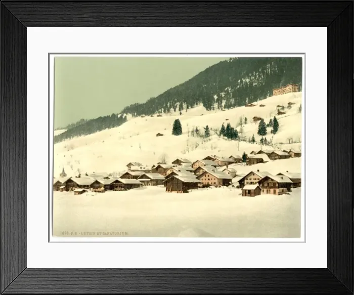 Framed Print : Leysin, the village and sanatorium in winter, Nand, Canton o Framed Print : Leysin, the village and sanatorium in winter, Nand, Canton o