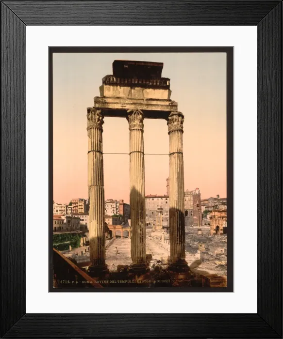 Framed Print : Ruins of Temple of Castor and Pollux, Rome, Italy Framed Print : Ruins of Temple of Castor and Pollux, Rome, Italy