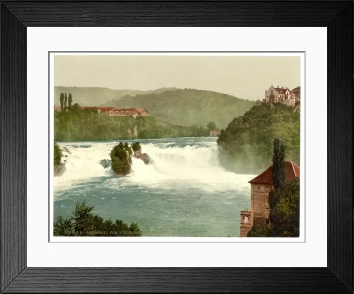 Framed Print : The Falls of the Rhine, from Castle Worth, Schaffhausen, Swi Framed Print : The Falls of the Rhine, from Castle Worth, Schaffhausen, Swi