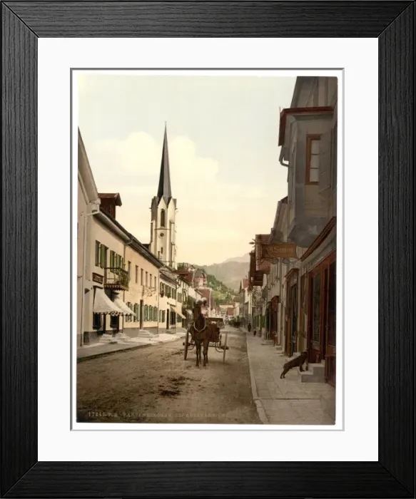 Framed Print : Street scene, Partenkirchen, Upper Bavaria, Germany Framed Print : Street scene, Partenkirchen, Upper Bavaria, Germany