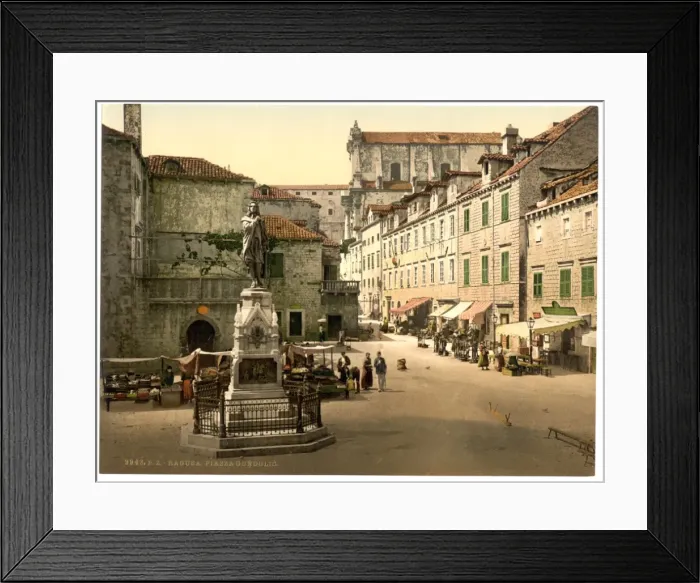 Framed Print : Ragusa, Gundulic Square, Dalmatia, Austro-Hungary Framed Print : Ragusa, Gundulic Square, Dalmatia, Austro-Hungary