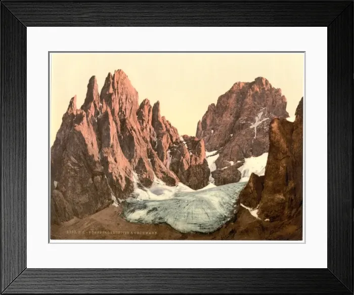 Framed Print : Funffingerspitze and Grohmann, Tyrol, Austro-Hungary