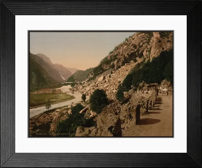 Framed Print : On the road from Laatefos to Odde (i. e. Odda), Hardanger Fjo Framed Print : On the road from Laatefos to Odde (i. e. Odda), Hardanger Fjo