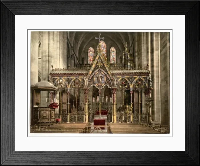 Framed Print : Cathedral choir screen, Hereford, England Framed Print : Cathedral choir screen, Hereford, England