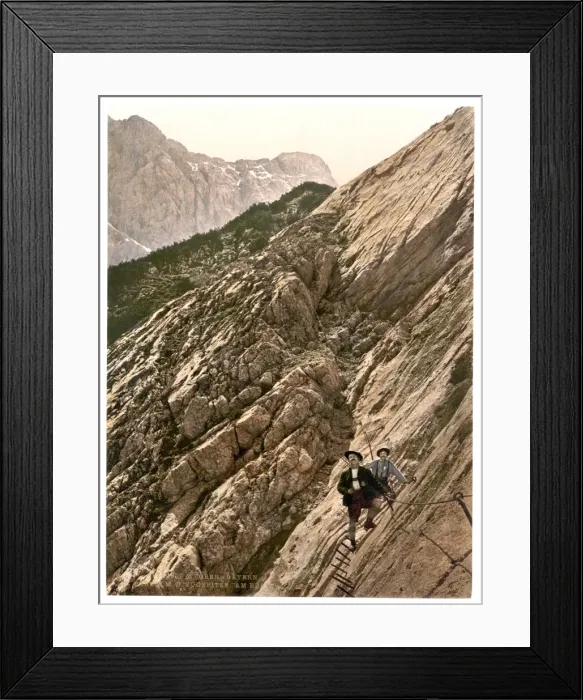 Framed Print : Zugspitze, view showing side path, Upper Bavaria, Germany Framed Print : Zugspitze, view showing side path, Upper Bavaria, Germany