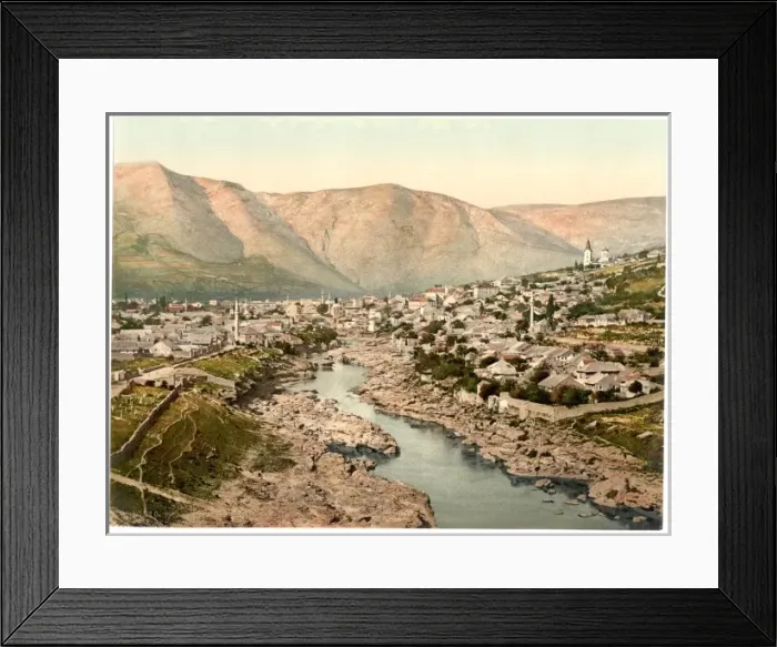 Framed Print : Mostar, general view, Herzegowina, Austro-Hungary Framed Print : Mostar, general view, Herzegowina, Austro-Hungary