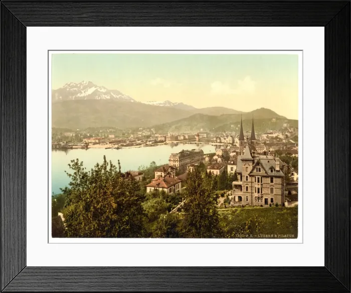 Framed Print : Pilatus and Lucerne, seen from Neuschweizerhaus, Lucerne, Sw Framed Print : Pilatus and Lucerne, seen from Neuschweizerhaus, Lucerne, Sw