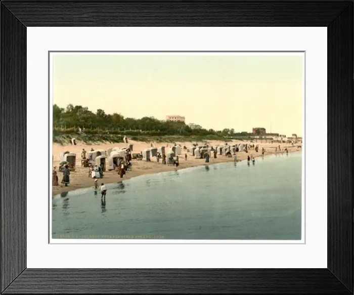 Framed Print : Hotel and beach, Colberg, Pommeraina, Germany (i. e. Kolobrze Framed Print : Hotel and beach, Colberg, Pommeraina, Germany (i. e. Kolobrze