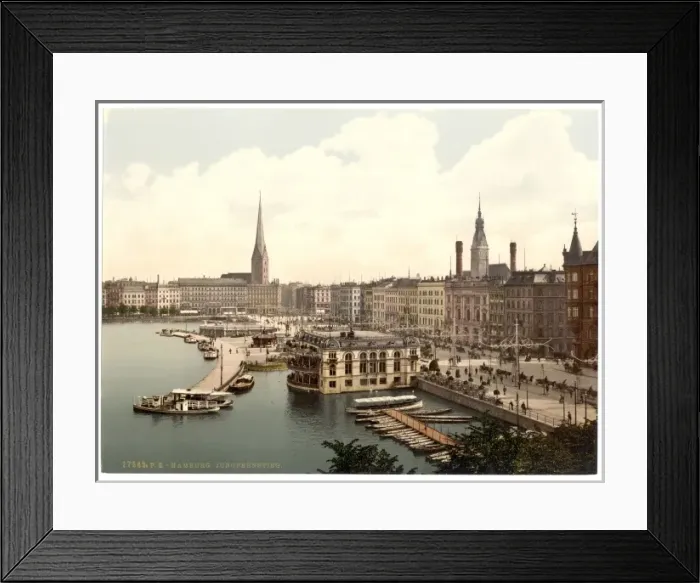 Framed Print : Jungfernsteig from the North, Hamburg, Germany Framed Print : Jungfernsteig from the North, Hamburg, Germany