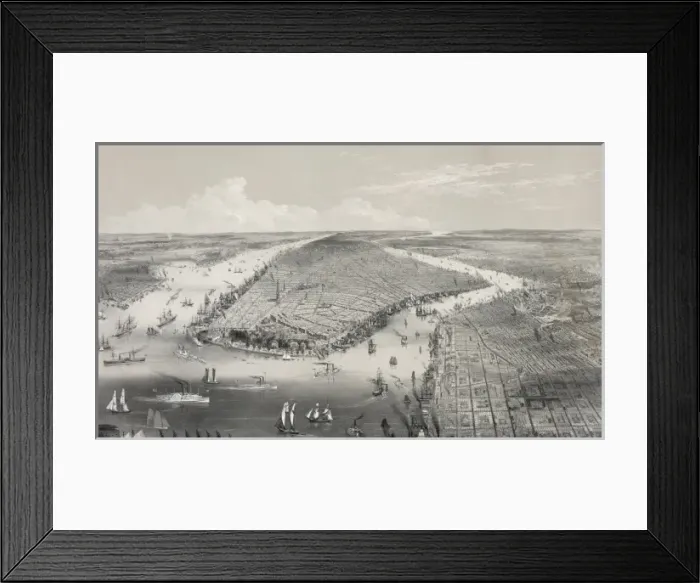 Framed Print : View of New York: Jersey City, Hoboken & Brooklyn Framed Print : View of New York: Jersey City, Hoboken & Brooklyn