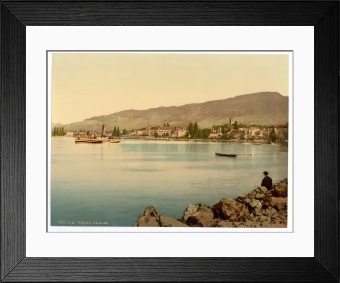 Framed Print : Vevey, the quay, Geneva Lake, Switzerland Framed Print : Vevey, the quay, Geneva Lake, Switzerland