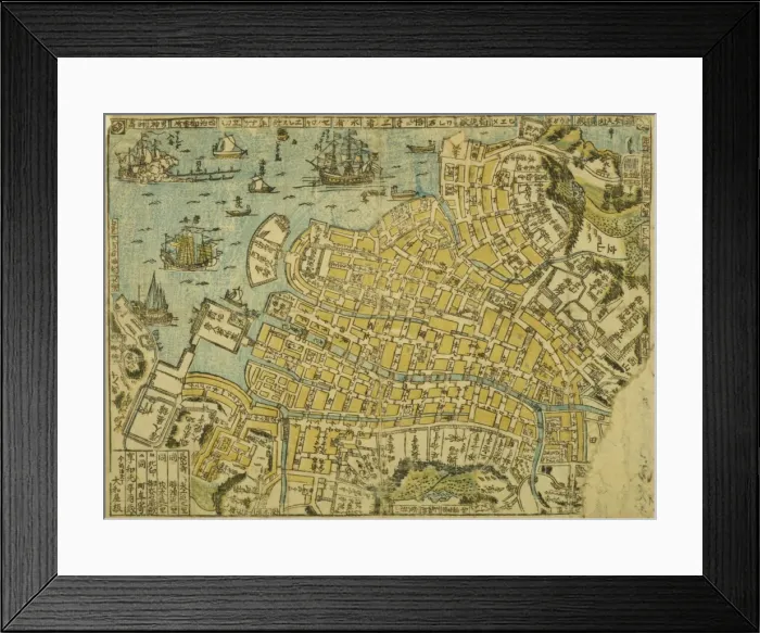 Framed Print : Map of Nagasaki Framed Print : Map of Nagasaki
