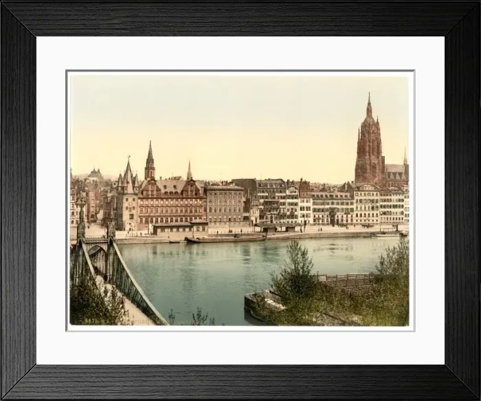 Framed Print : Untermainquai, Saalhof and Cathedral, Frankfort on Main (i. e Framed Print : Untermainquai, Saalhof and Cathedral, Frankfort on Main (i. e