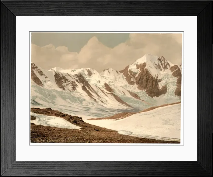 Framed Print : Ortler Territory, Madritschjoch, with Konigs-, Kreuz-, and S