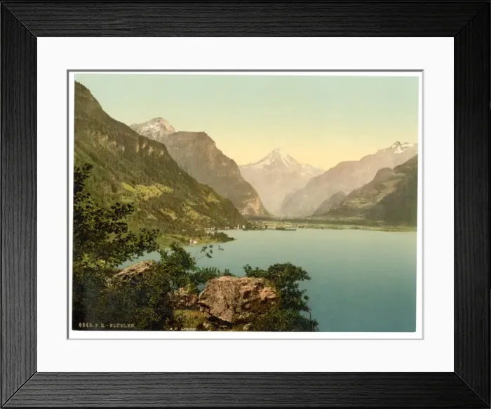 Framed Print : Fluelen, general view, Lake Lucerne, Switzerland Framed Print : Fluelen, general view, Lake Lucerne, Switzerland