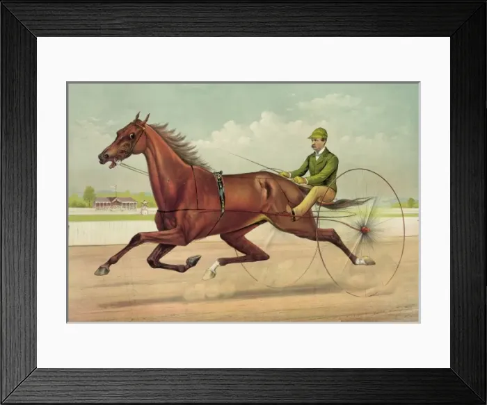 Framed Print : The grand trotter Edwin Thorne, driven by John E. Turner: by Framed Print : The grand trotter Edwin Thorne, driven by John E. Turner: by