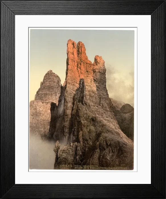 Framed Print : Rosengarten Group from Pelagoturm, Tyrol, Austro-Hungary Framed Print : Rosengarten Group from Pelagoturm, Tyrol, Austro-Hungary