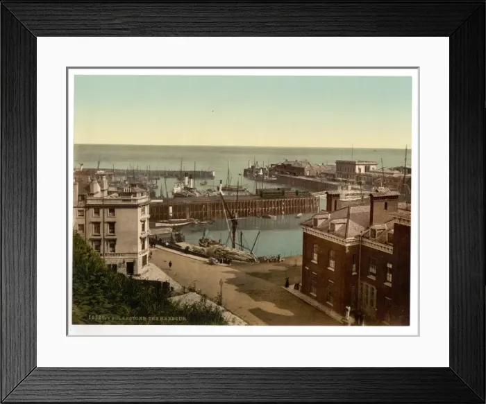 Framed Print : The harbor, Folkestone, England Framed Print : The harbor, Folkestone, England