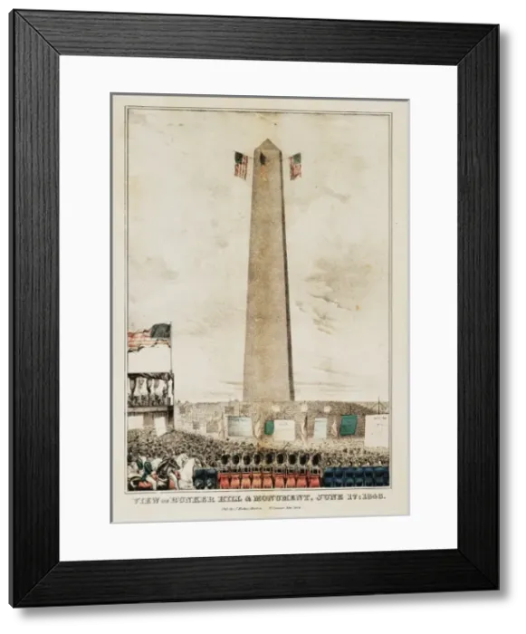 Framed Print : View of Bunker Hill & monument, June 17: 1843 Framed Print : View of Bunker Hill & monument, June 17: 1843