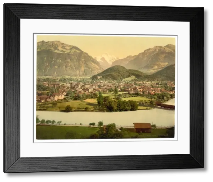 Framed Print : Interlaken and the Jungfrau, Aare River in foreground, Berne Framed Print : Interlaken and the Jungfrau, Aare River in foreground, Berne
