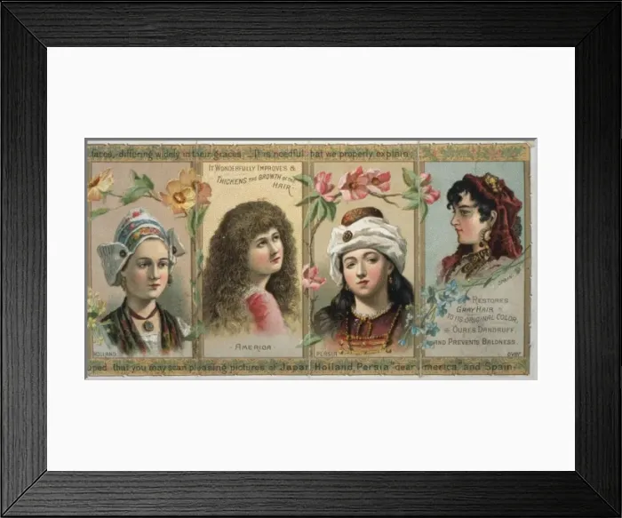 Framed Print : Patent medicine label for unnamed womens hair tonic which r Framed Print : Patent medicine label for unnamed womens hair tonic which r