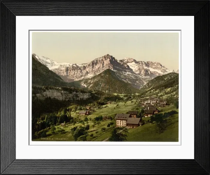 Framed Print : Champery, general view, Valais, Alps of, Switzerland Framed Print : Champery, general view, Valais, Alps of, Switzerland