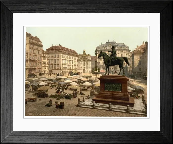 Framed Print : Market place, Vienna, Austro-Hungary Framed Print : Market place, Vienna, Austro-Hungary