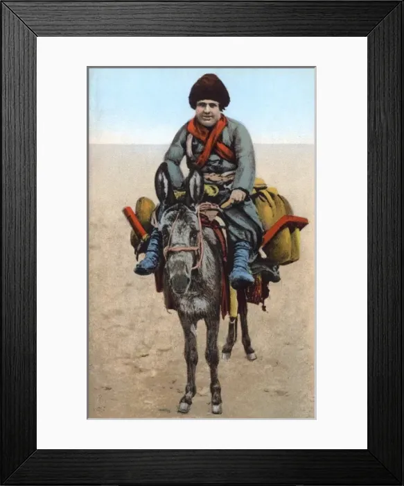 Framed Print : Georgian Man region riding a donkey Framed Print : Georgian Man region riding a donkey