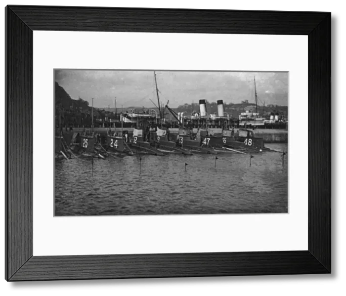 Framed Print : Royal Navy submarines moored in Dover harbour Framed Print : Royal Navy submarines moored in Dover harbour
