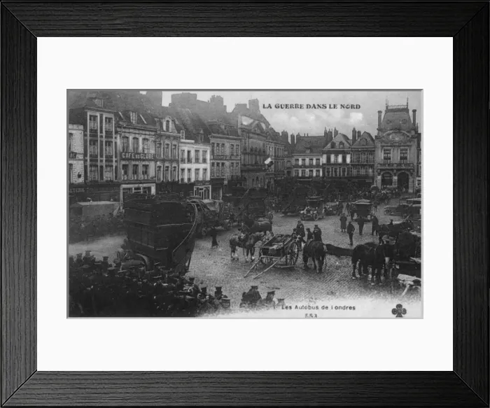 Framed Print : London buses used to carry troops to the front lines Framed Print : London buses used to carry troops to the front lines