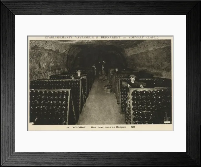 Framed Print : A cave carved out of rock to store Champagne in France Framed Print : A cave carved out of rock to store Champagne in France