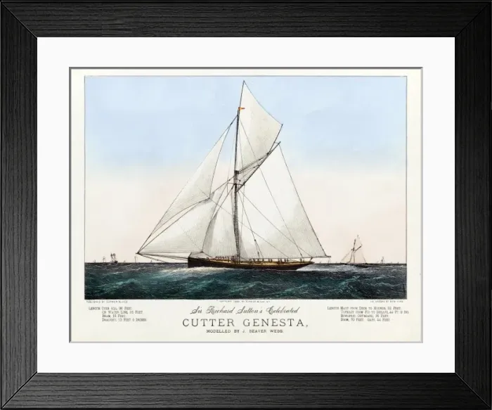 Framed Print : Sir Richard Suttons Celebrated Cutter Genesta, Modelled by Framed Print : Sir Richard Suttons Celebrated Cutter Genesta, Modelled by