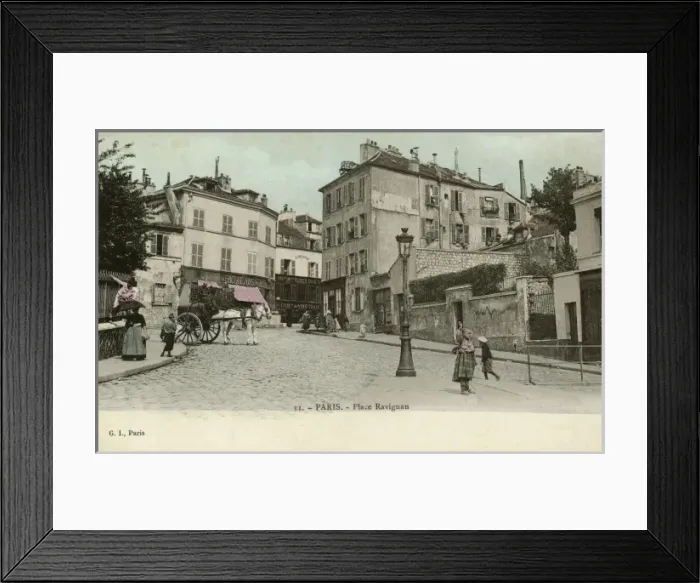 Framed Print : Place Jean Baptiste Clement. Paris Framed Print : Place Jean Baptiste Clement. Paris