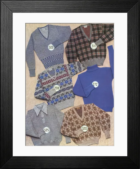 Framed Print : Sweaters, pullovers, jumpers for men Framed Print : Sweaters, pullovers, jumpers for men