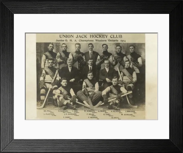 Framed Print : The Union Jack Hockey Club. Canada Framed Print : The Union Jack Hockey Club. Canada