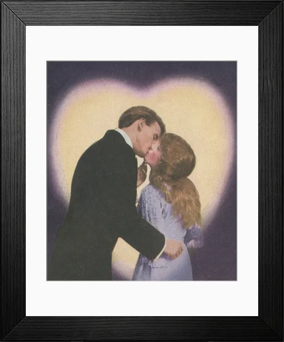 Framed Print : Kissing couple Framed Print : Kissing couple