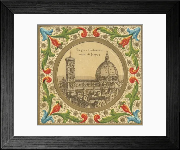 Framed Print : Illuminated illustration of Florence, showing the Duomo Framed Print : Illuminated illustration of Florence, showing the Duomo