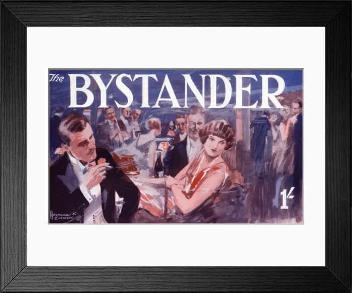 Framed Print : Bystander masthead design, 1927 - Evening entertainment Framed Print : Bystander masthead design, 1927 - Evening entertainment