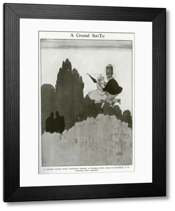 Framed Print : A Crystal Set-to by William Heath Robinson Framed Print : A Crystal Set-to by William Heath Robinson