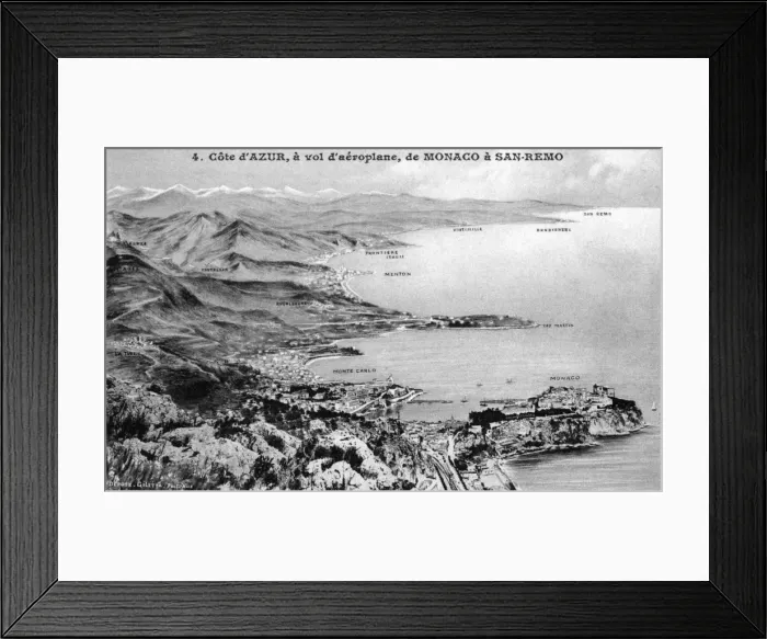 Framed Print : The riviera from Monaco to San Remo Framed Print : The riviera from Monaco to San Remo