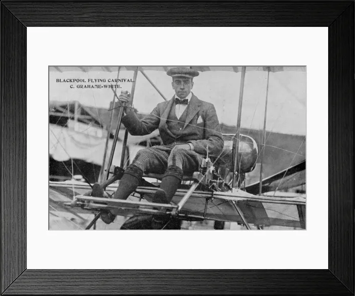 Framed Print : C. Grahame-White in an early aeroplane Framed Print : C. Grahame-White in an early aeroplane