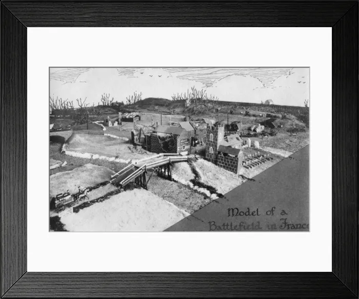 Framed Print : A model of a battlefield in France Framed Print : A model of a battlefield in France