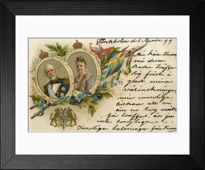 Framed Print : King Oscar II of Sweden and his wife, Sophia Framed Print : King Oscar II of Sweden and his wife, Sophia