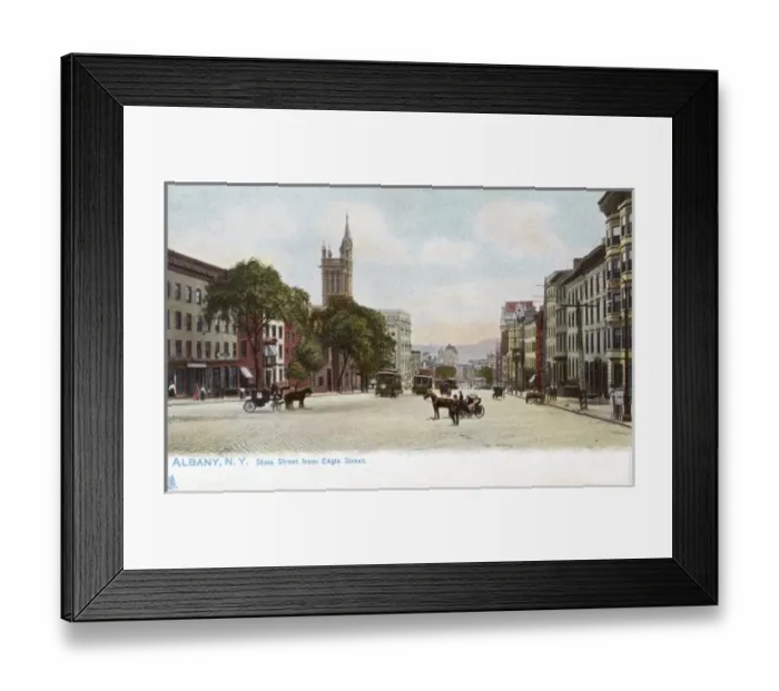 Framed Print : State Street from Eagle Street - Albany, NY, USA Framed Print : State Street from Eagle Street - Albany, NY, USA