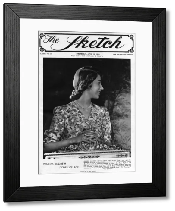 Framed Print : Princess Elizabeth Coming of Age - Sketch front cover Framed Print : Princess Elizabeth Coming of Age - Sketch front cover
