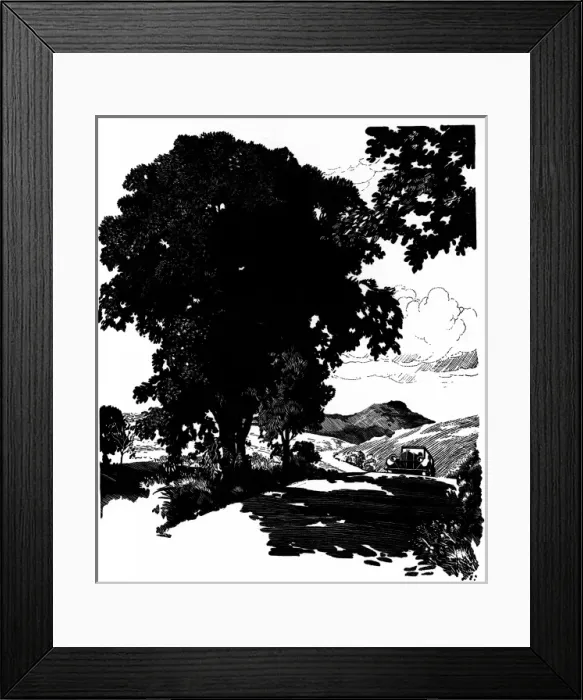 Framed Print : Motorcar in rural landscape Framed Print : Motorcar in rural landscape