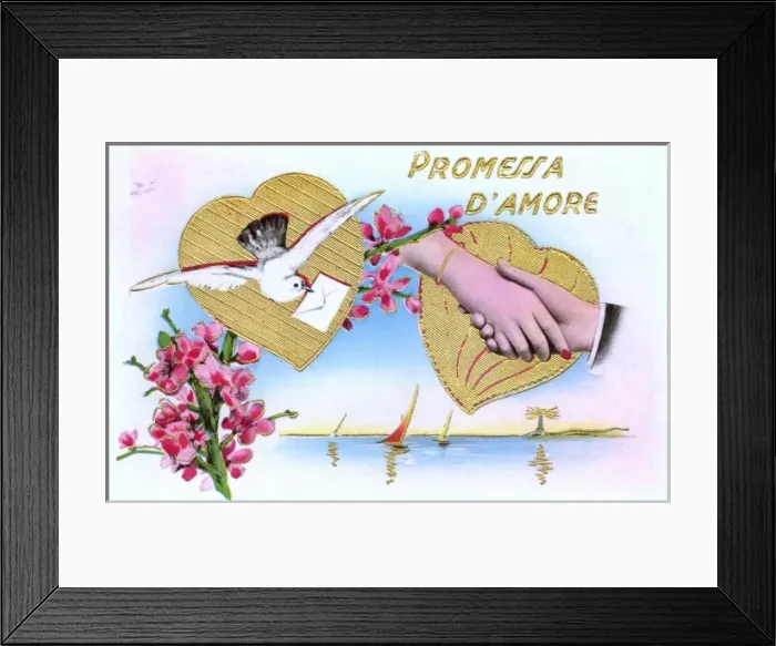Framed Print : Kitsch Italian Valentines Card Framed Print : Kitsch Italian Valentines Card