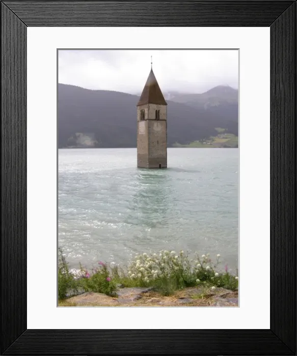 Framed Print : Lake Curon, Reschen Reservoir Framed Print : Lake Curon, Reschen Reservoir