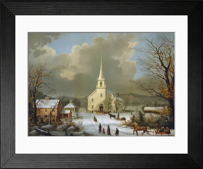 Framed Print : Winter Sunday in olden times Framed Print : Winter Sunday in olden times