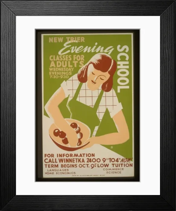 Framed Print : New Trier evening school Classes for adults, Wednesday eveni Framed Print : New Trier evening school Classes for adults, Wednesday eveni